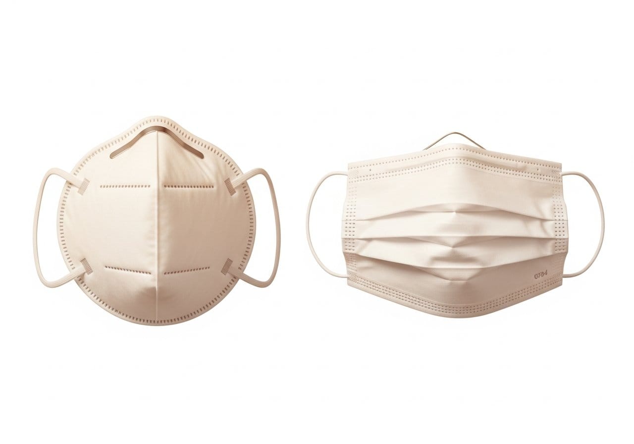 보트형과 평면형 마스크의 형태 차이를 비교