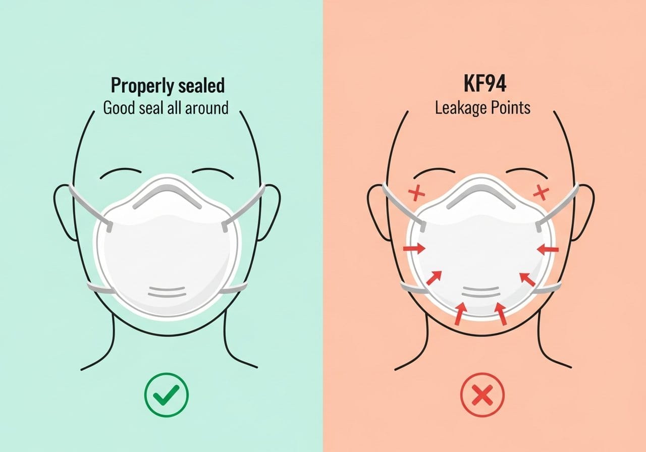 얼굴에 잘 맞는 마스크와 틈이 생기는 마스크의 차이