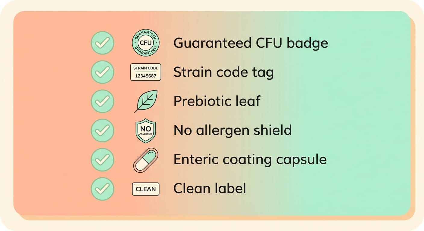 유산균 성분표 체크리스트 — CFU·보장균수·균주 확인 포인트