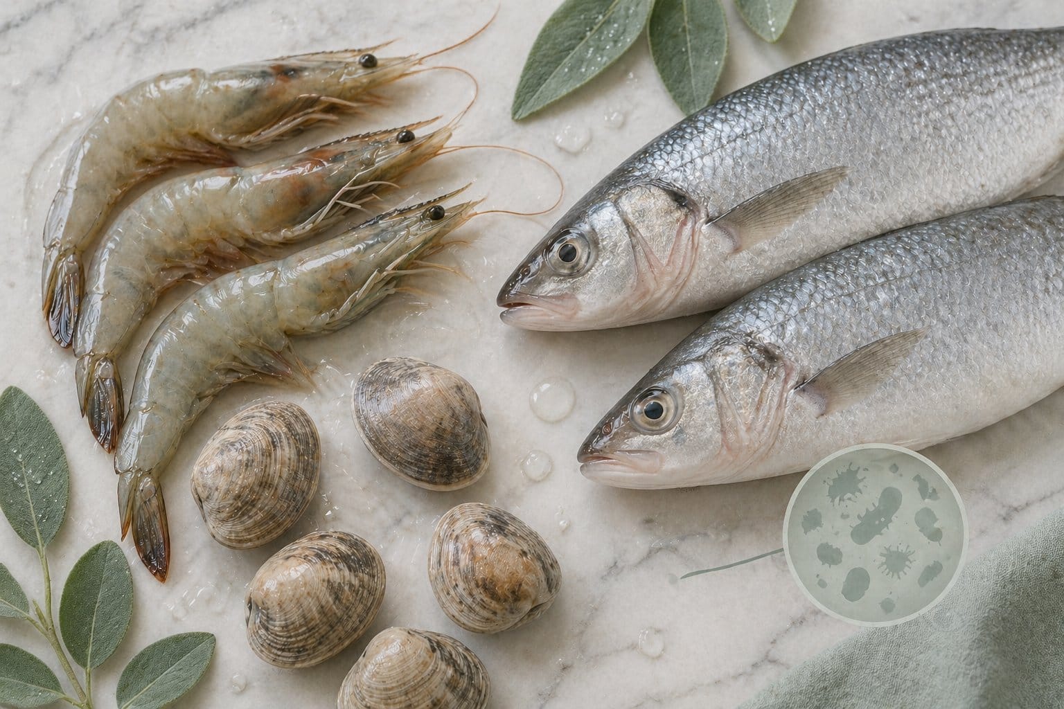 해산물 손질과 눈 감염 가능성 안내 이미지