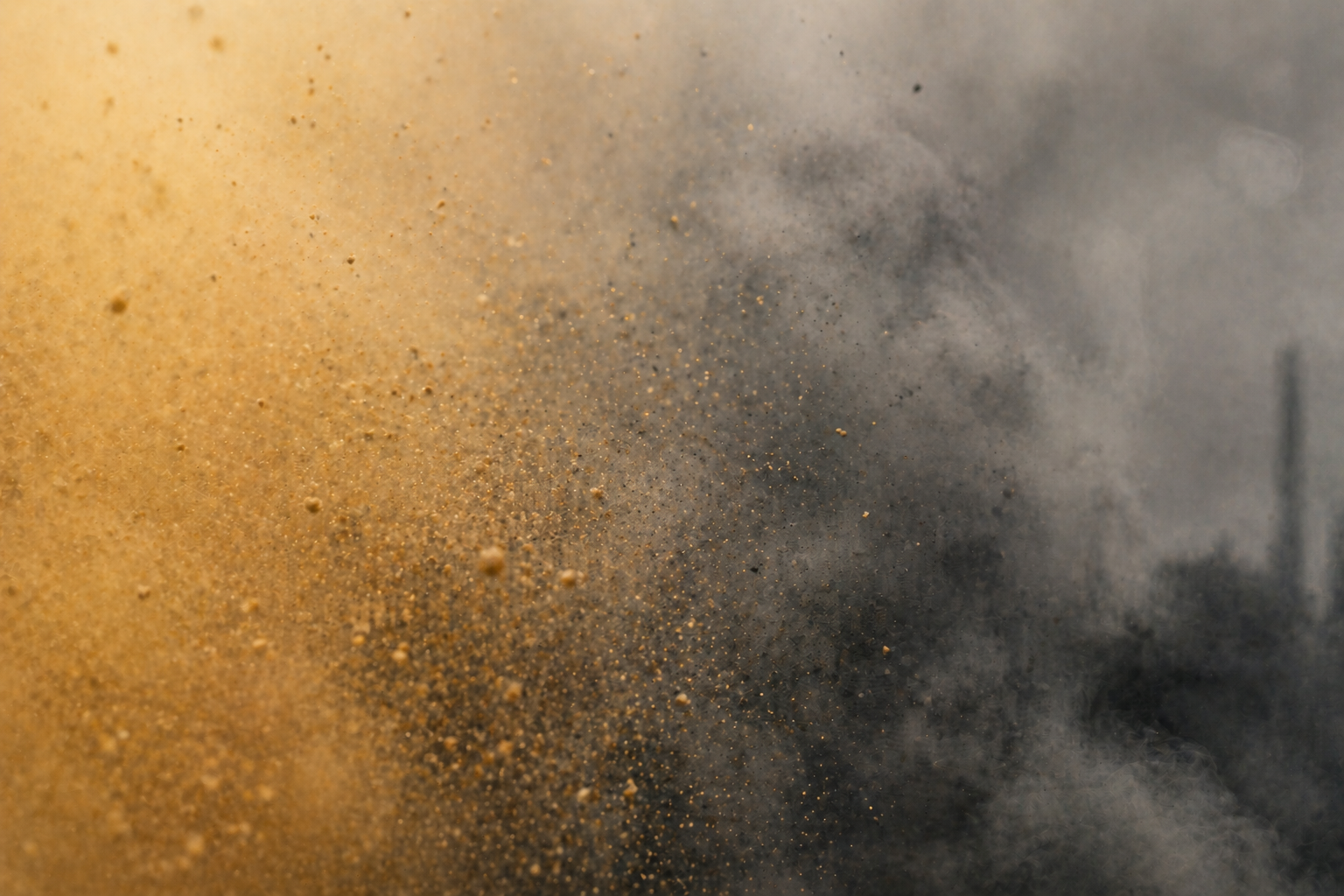 황사가 이동 중 오염물질을 흡착하는 과정