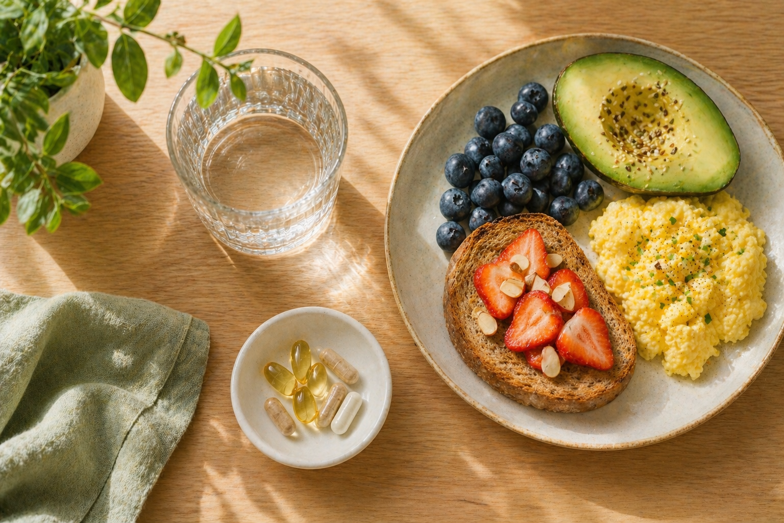 지용성 비타민은 식후, 수용성 비타민은 공복 또는 식후 선택이 가능