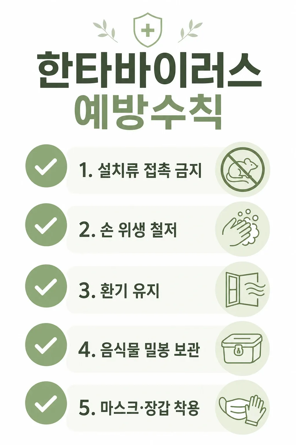 한타바이러스 예방수칙 체크리스트