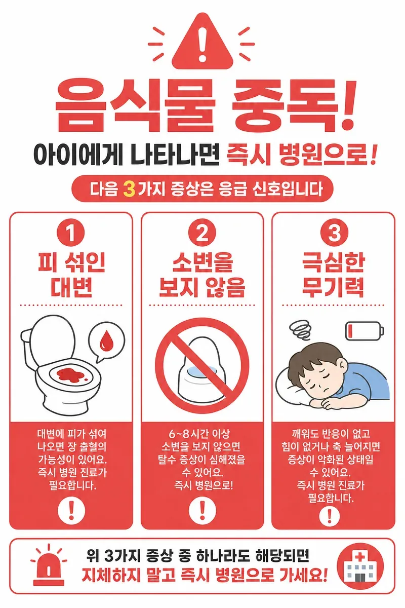 소아 식중독 응급실 가야 할 3가지 신호