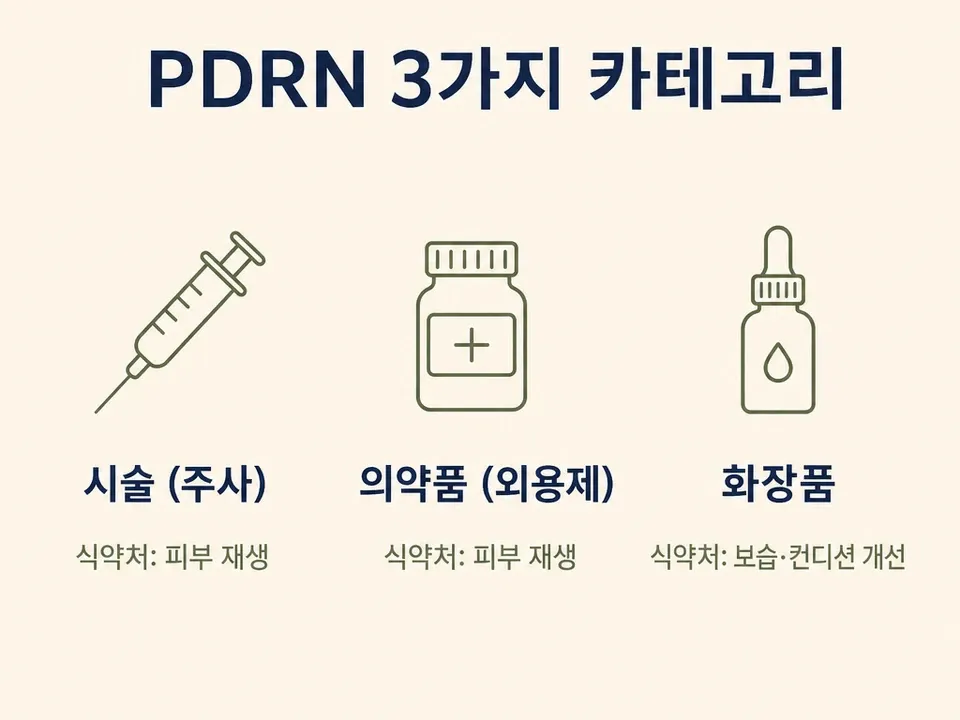 PDRN 시술·의약품·화장품 비교