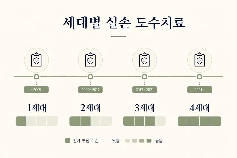 세대별 실손 도수치료 자기부담 인포그래픽