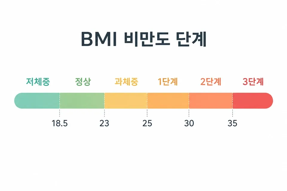 BMI 비만도 단계 기준표 인포그래픽