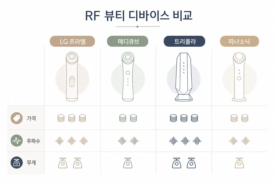 RF 뷰티디바이스 4종 스펙 비교표