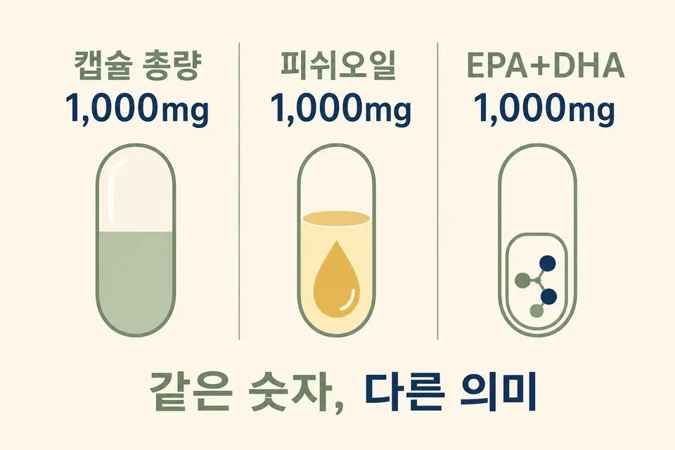 오메가3 1000mg 표시 의미 비교
