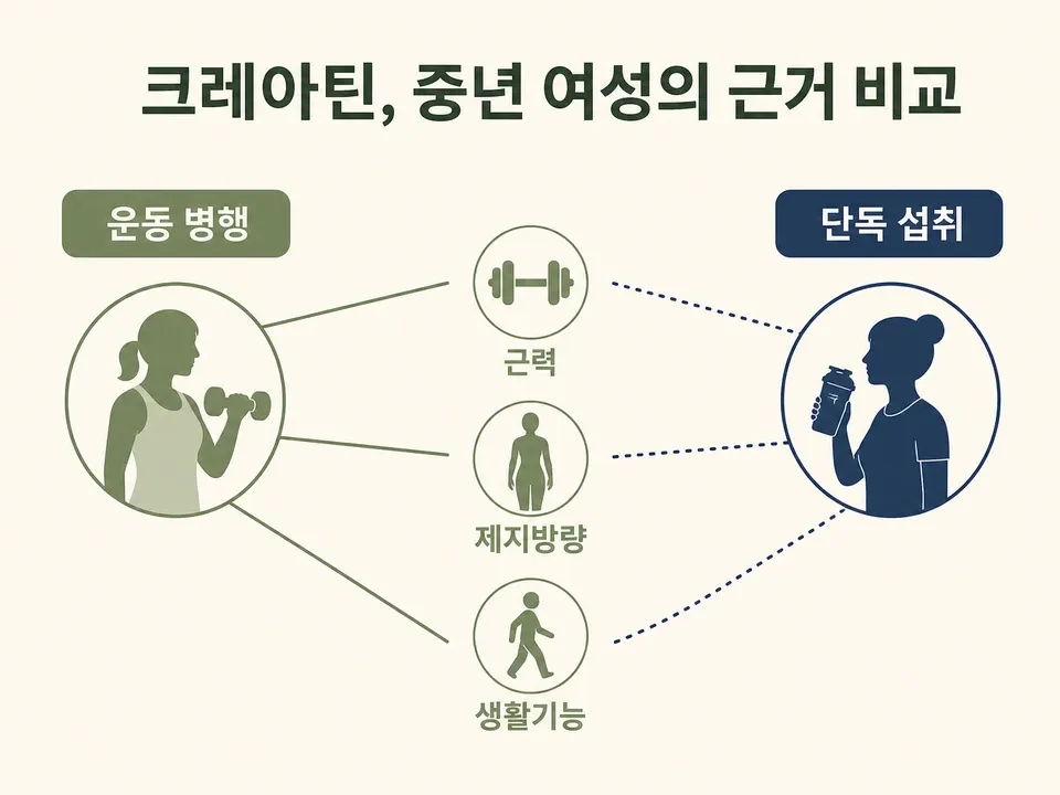 중년 여성 크레아틴 근력