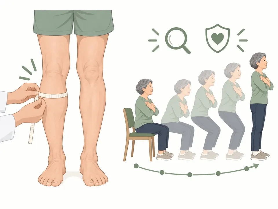 종아리둘레와 의자 일어나기
