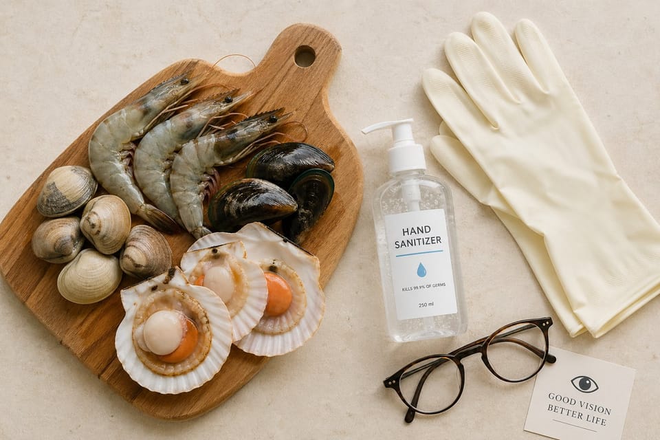 CMNV 노다 바이러스, 해산물 손질 후 눈병 생길 수 있어요