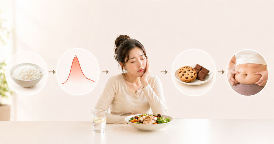 밥 먹고 졸리고 배가 안 빠진다면 식후 혈당 흐름부터 봐야 해요